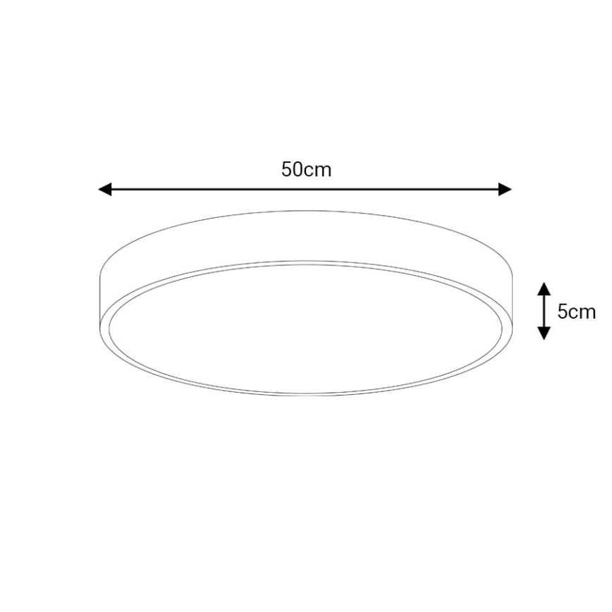 LED Dimmable φωτιστικό οροφής LED/50W/230V 3000-6500K διάμετρος 50 cm μαύρο + τηλεχειριστήριο