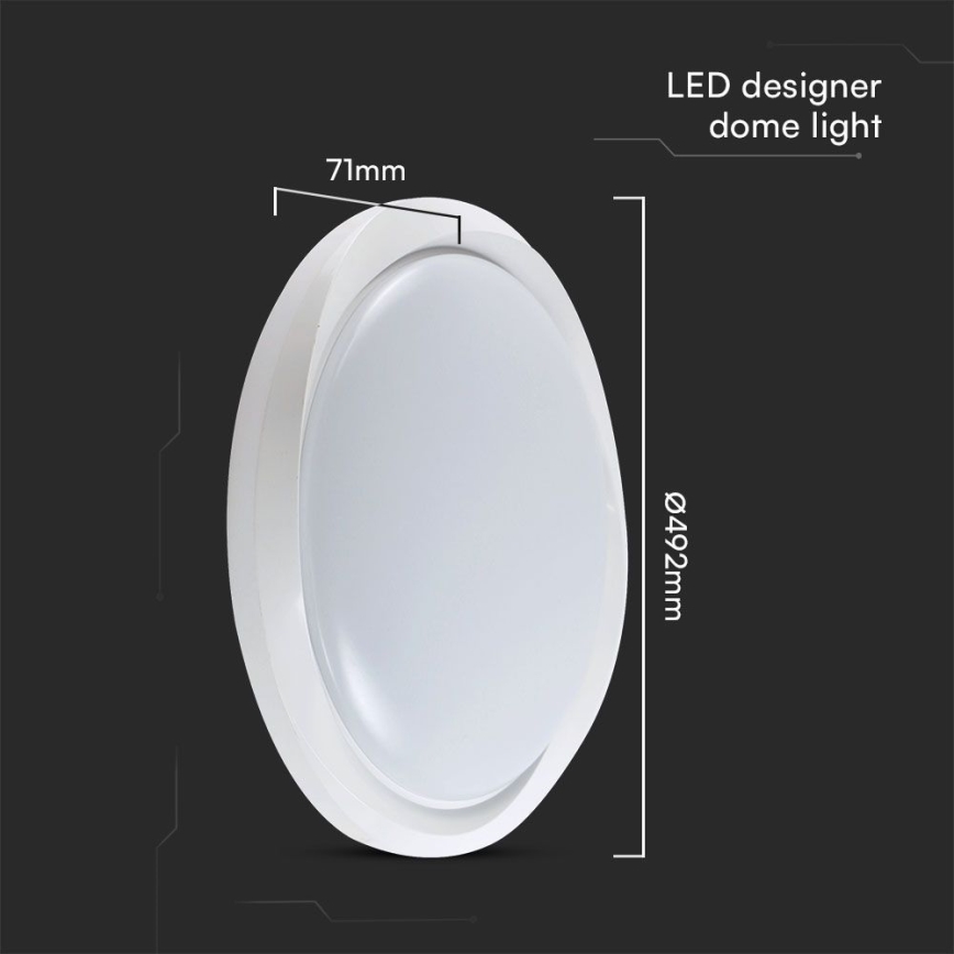 LED Dimmable φωτιστικό οροφής LED/60W/230V 3000-6500K 49,2 cm λευκό + τηλεχειριστήριο