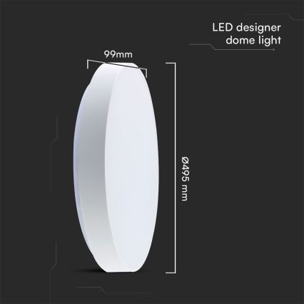 LED Dimmable φωτιστικό οροφής LED/60W/230V 3000-6500K 49,5 cm λευκό + τηλεχειριστήριο