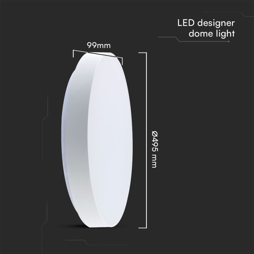 LED Dimmable φωτιστικό οροφής LED/60W/230V 3000-6500K 49,5 cm λευκό + τηλεχειριστήριο