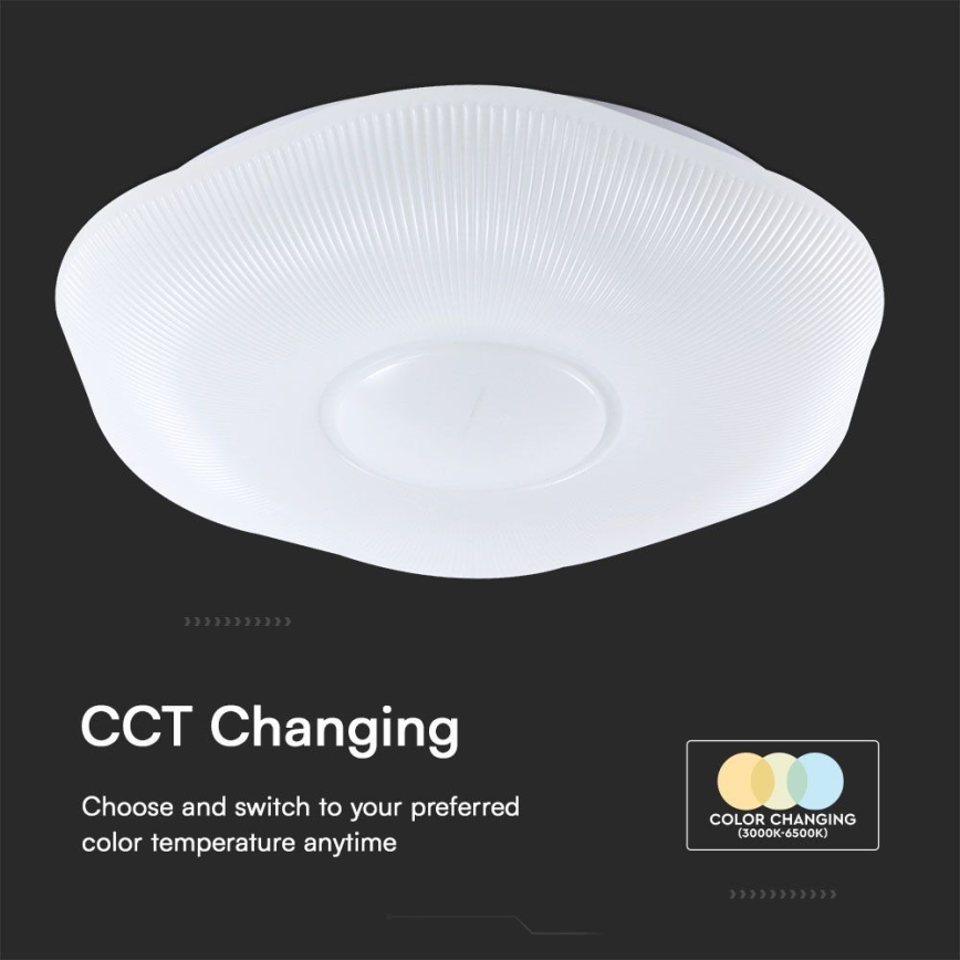 LED Dimmable φωτιστικό οροφής LED/60W/230V 3000-6500K 50 cm λευκό + τηλεχειριστήριο