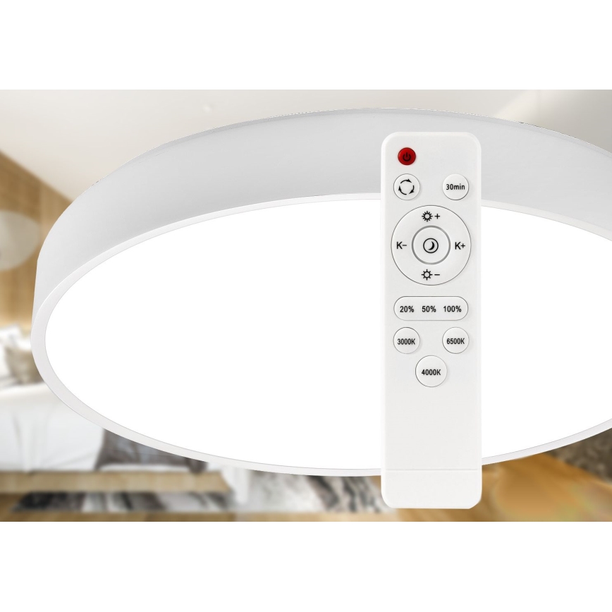 LED Dimmable φωτιστικό οροφής LED/60W/230V 3000-6500K διάμετρος 60 cm λευκό + τηλεχειριστήριο