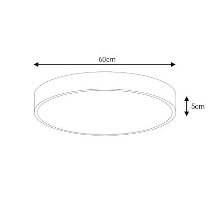 LED Dimmable φωτιστικό οροφής LED/60W/230V 3000-6500K διάμετρος 60 cm λευκό + τηλεχειριστήριο