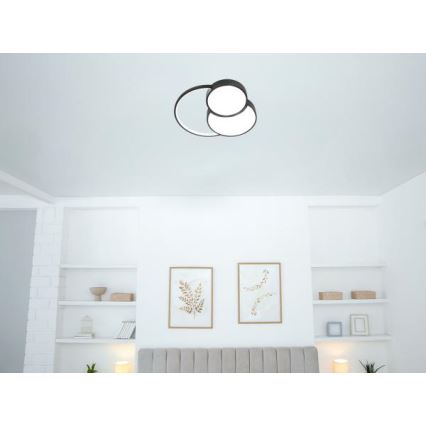 LED Dimmable φωτιστικό οροφής LED/60W/230V 3000-6500K μαύρο + τηλεχειριστήριο