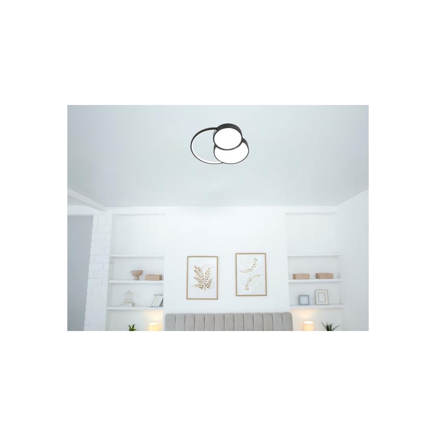 LED Dimmable φωτιστικό οροφής LED/60W/230V 3000-6500K μαύρο + τηλεχειριστήριο