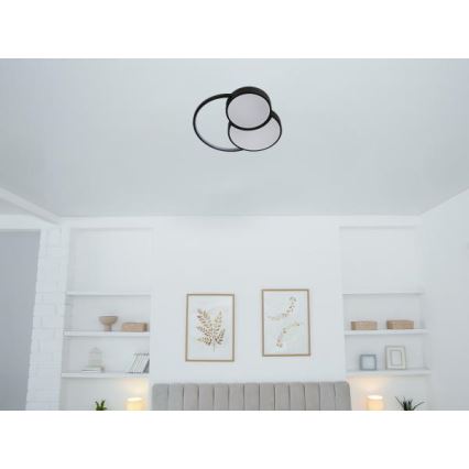 LED Dimmable φωτιστικό οροφής LED/60W/230V 3000-6500K μαύρο + τηλεχειριστήριο