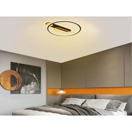 LED Dimmable φωτιστικό οροφής LED/60W/230V 3000-6500K μαύρο + τηλεχειριστήριο