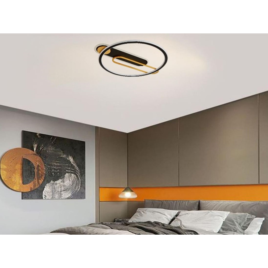 LED Dimmable φωτιστικό οροφής LED/60W/230V 3000-6500K μαύρο + τηλεχειριστήριο