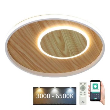 LED Dimmable φωτιστικό οροφής LED/65W/230V 3000-6500K καφέ + τηλεχειριστήριο