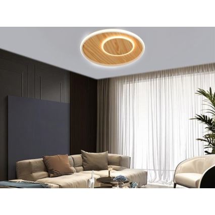 LED Dimmable φωτιστικό οροφής LED/65W/230V 3000-6500K καφέ + τηλεχειριστήριο