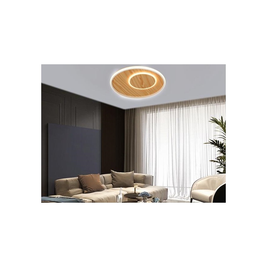 LED Dimmable φωτιστικό οροφής LED/65W/230V 3000-6500K καφέ + τηλεχειριστήριο