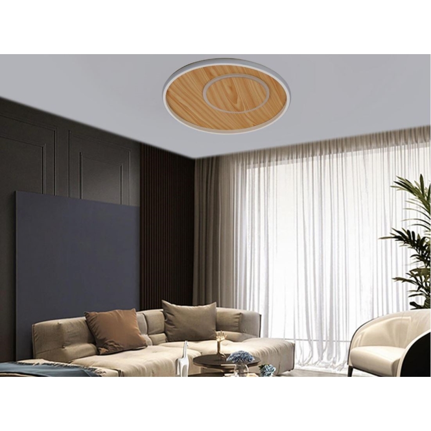 LED Dimmable φωτιστικό οροφής LED/65W/230V 3000-6500K καφέ + τηλεχειριστήριο
