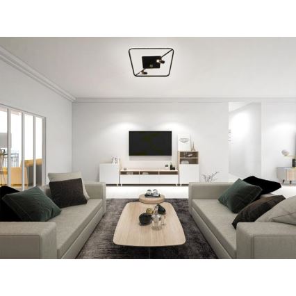 LED Dimmable φωτιστικό οροφής LED/70W/230V 3000-6500K μαύρο + τηλεχειριστήριο