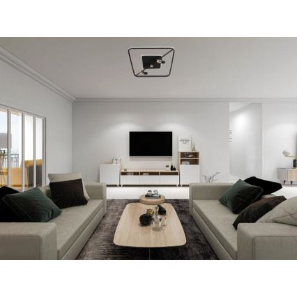 LED Dimmable φωτιστικό οροφής LED/70W/230V 3000-6500K μαύρο + τηλεχειριστήριο
