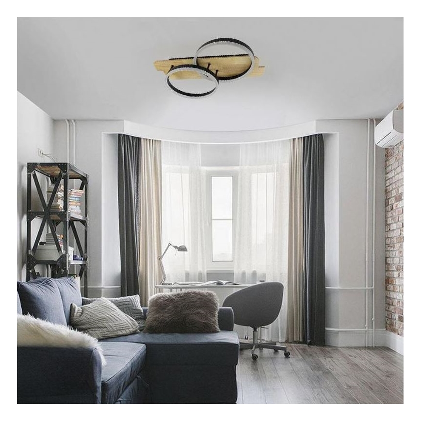 LED Dimmable φωτιστικό οροφής LED/70W/230V 3000-6500K δρυς + τηλεχειριστήριο