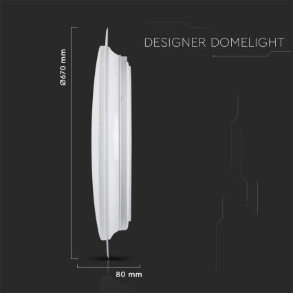 LED Dimmable φωτιστικό οροφής LED/72W/230V 3000-6500K διάμετρος 67 cm λευκό + τηλεχειριστήριο