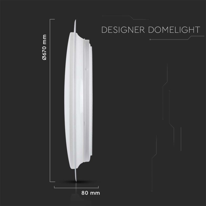LED Dimmable φωτιστικό οροφής LED/72W/230V 3000-6500K διάμετρος 67 cm λευκό + τηλεχειριστήριο