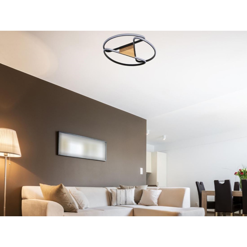 LED Dimmable φωτιστικό οροφής LED/75W/230V 3000-6500K καφέ/μαύρο + τηλεχειριστήριο