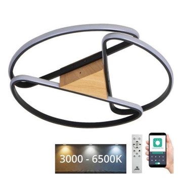 LED Dimmable φωτιστικό οροφής LED/75W/230V 3000-6500K καφέ/μαύρο + τηλεχειριστήριο