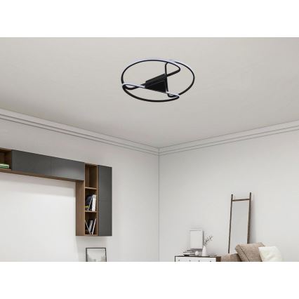LED Dimmable φωτιστικό οροφής LED/75W/230V 3000-6500K μαύρο + τηλεχειριστήριο