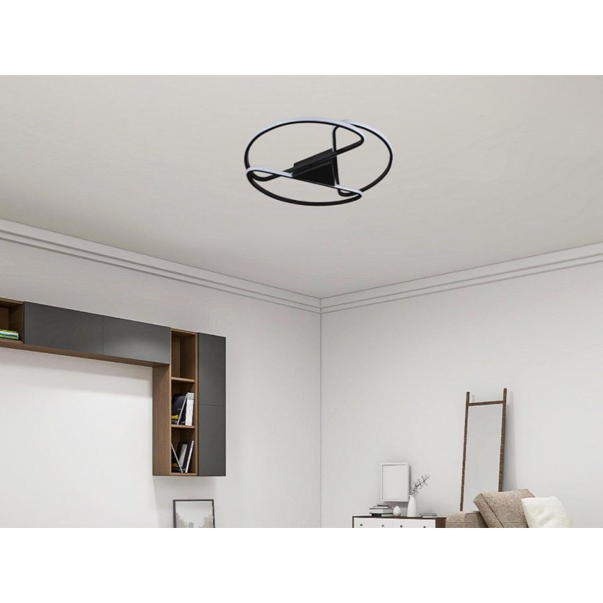 LED Dimmable φωτιστικό οροφής LED/75W/230V 3000-6500K μαύρο + τηλεχειριστήριο