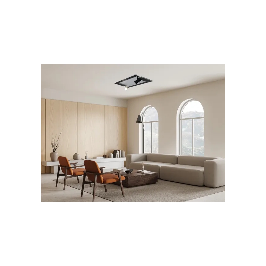 LED Dimmable φωτιστικό οροφής LED/80W/230V 3000-6500K μαύρο + τηλεχειριστήριο