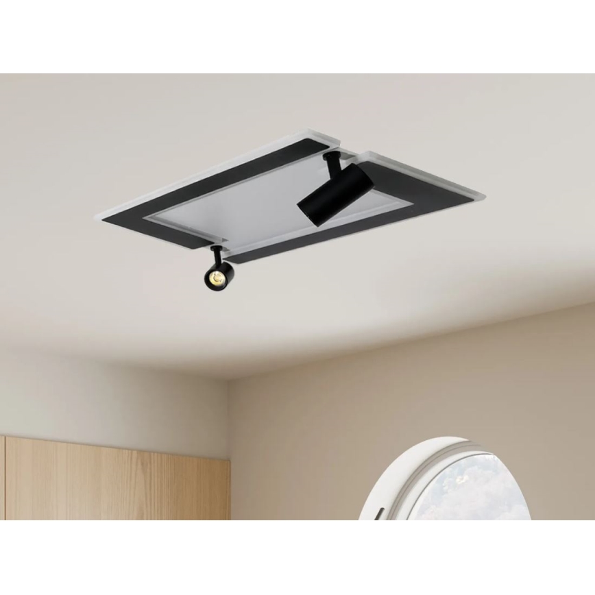 LED Dimmable φωτιστικό οροφής LED/80W/230V 3000-6500K μαύρο + τηλεχειριστήριο
