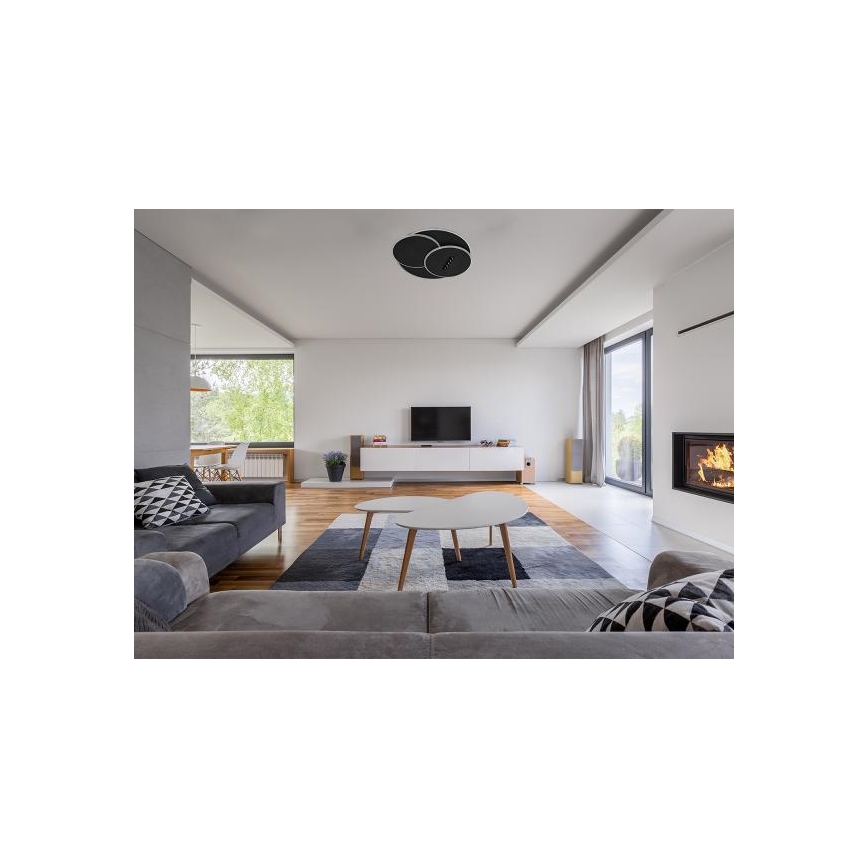 LED Dimmable φωτιστικό οροφής LED/90W/230V 3000-6500K μαύρο + τηλεχειριστήριο