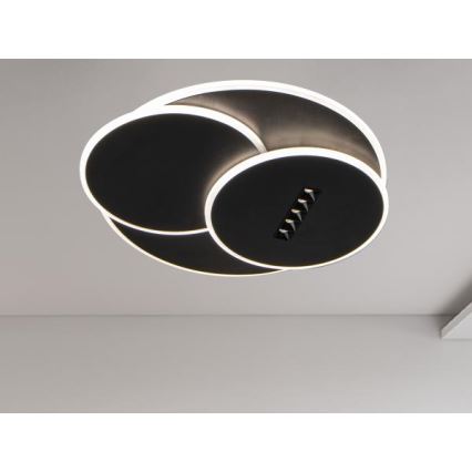 LED Dimmable φωτιστικό οροφής LED/90W/230V 3000-6500K μαύρο + τηλεχειριστήριο