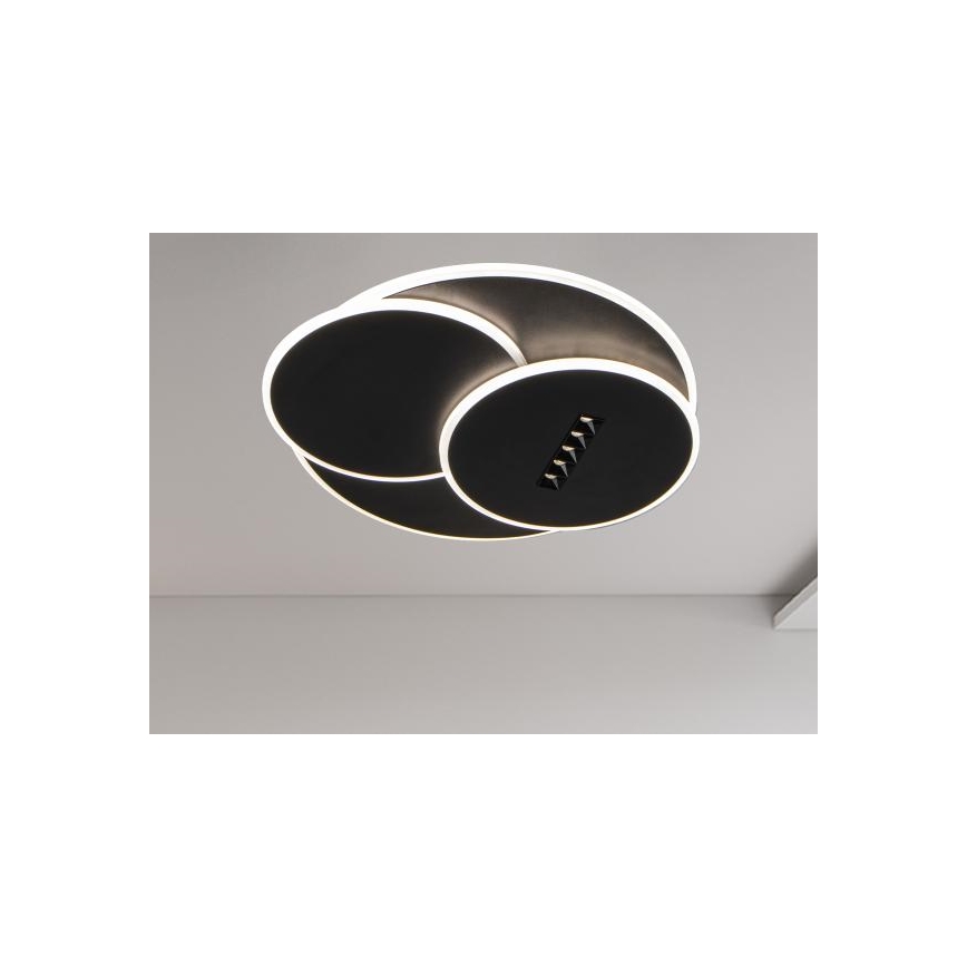 LED Dimmable φωτιστικό οροφής LED/90W/230V 3000-6500K μαύρο + τηλεχειριστήριο