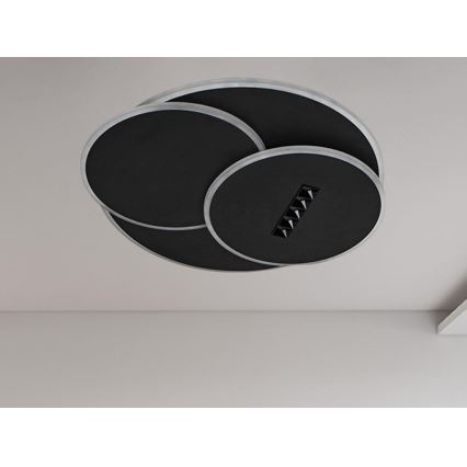 LED Dimmable φωτιστικό οροφής LED/90W/230V 3000-6500K μαύρο + τηλεχειριστήριο