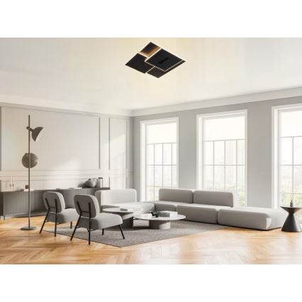 LED Dimmable φωτιστικό οροφής LED/95W/230V 3000-6500K μαύρο + τηλεχειριστήριο