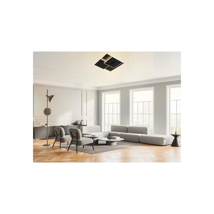 LED Dimmable φωτιστικό οροφής LED/95W/230V 3000-6500K μαύρο + τηλεχειριστήριο