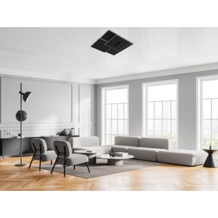 LED Dimmable φωτιστικό οροφής LED/95W/230V 3000-6500K μαύρο + τηλεχειριστήριο
