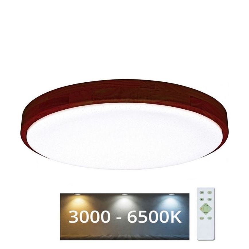 LED Dimmable φωτιστικό οροφής LENA LED/24W/230V 3000-6500K δρυς + τηλεχειριστήριο