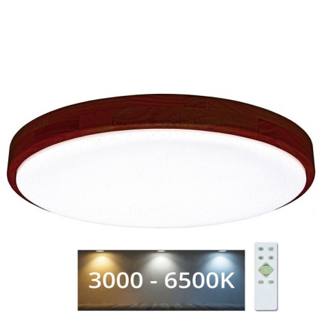 LED Dimmable φωτιστικό οροφής LENA LED/60W/230V 3000-6500K δρυς + τηλεχειριστήριο