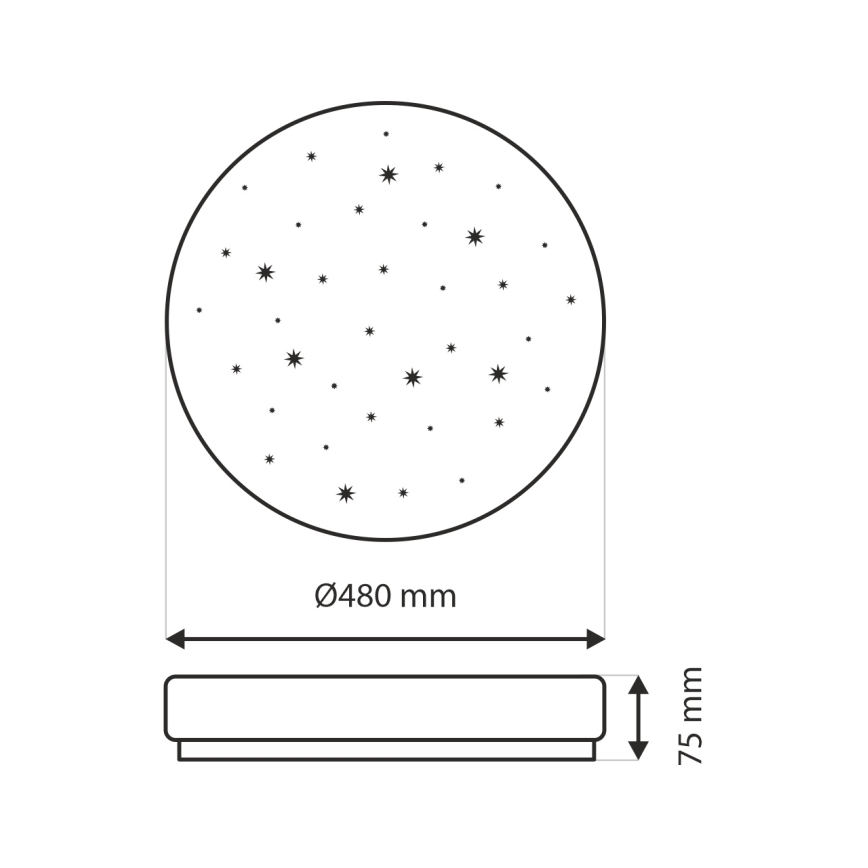 LED Dimmable φωτιστικό οροφής LIKA LED/36W/230V 2700-6500K διάμετρος 48 cm + τηλεχειριστήριο