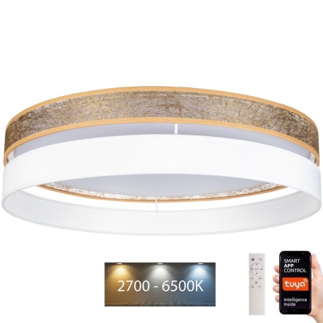 LED Dimmable φωτιστικό οροφής LIMA LED/36W/230V 2700-6500K Wi-Fi Tuya + τηλεχειριστήριο λευκό/χρυσό