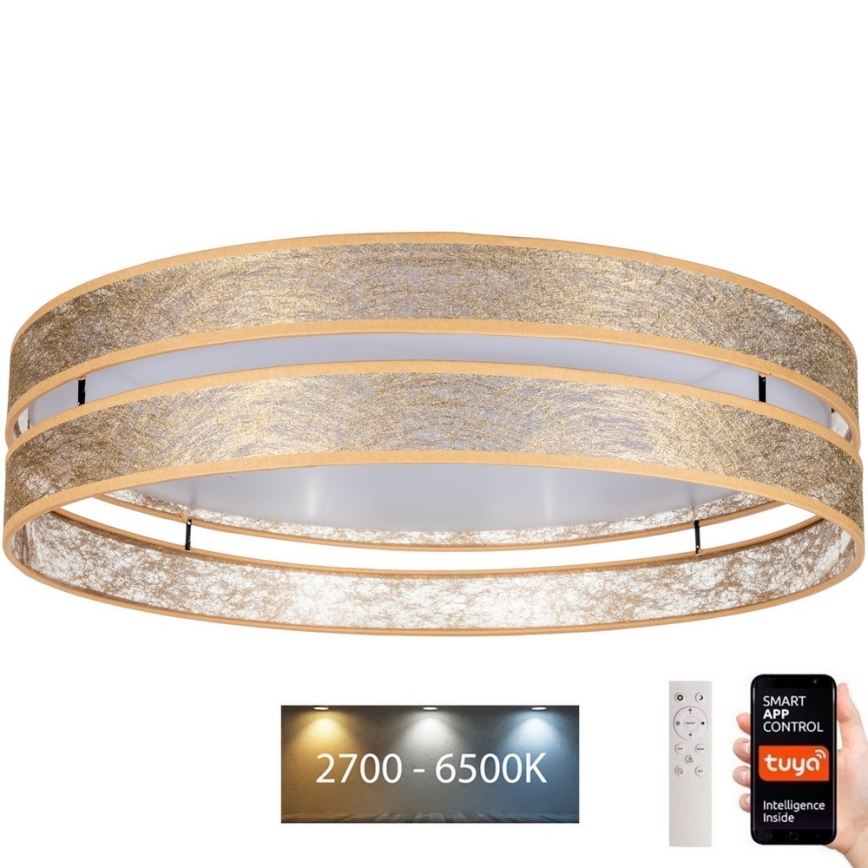 LED Dimmable φωτιστικό οροφής LIMA LED/36W/230V 2700-6500K Wi-Fi Tuya + τηλεχειριστήριο χρυσό