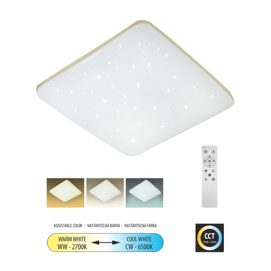 LED Dimmable φωτιστικό οροφής MANA LED/60W/230V 2700-6500K 53x53 cm + τηλεχειριστήριο