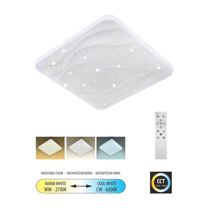 LED Dimmable φωτιστικό οροφής NERIS LED/36W/230V 2700-6500K 43x43 cm + τηλεχειριστήριο