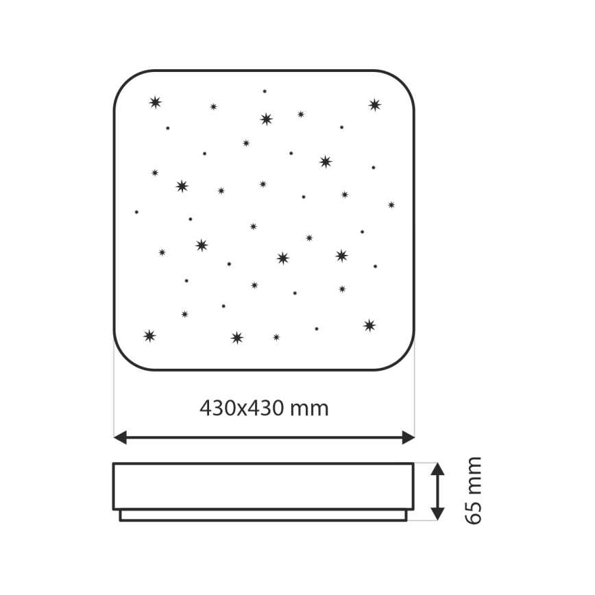 LED Dimmable φωτιστικό οροφής NERIS LED/36W/230V 2700-6500K 43x43 cm + τηλεχειριστήριο