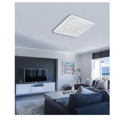 LED Dimmable φωτιστικό οροφής NERIS LED/60W/230V 2700-6500K 53x53 cm + τηλεχειριστήριο