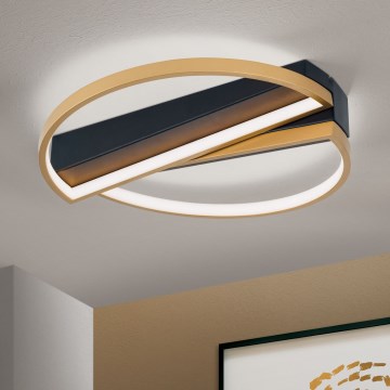 LED Dimmable φωτιστικό οροφής OLGA LED/28W/230V χρυσό/μαύρο