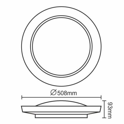 LED Dimmable φωτιστικό οροφής OPAL LED/24W/230V + τηλεχειριστήριο