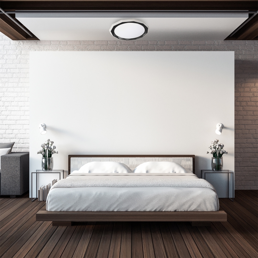 LED Dimmable φωτιστικό οροφής OSCAR LED/45W/230V 3000-6000K μαύρο + τηλεχειριστήριο