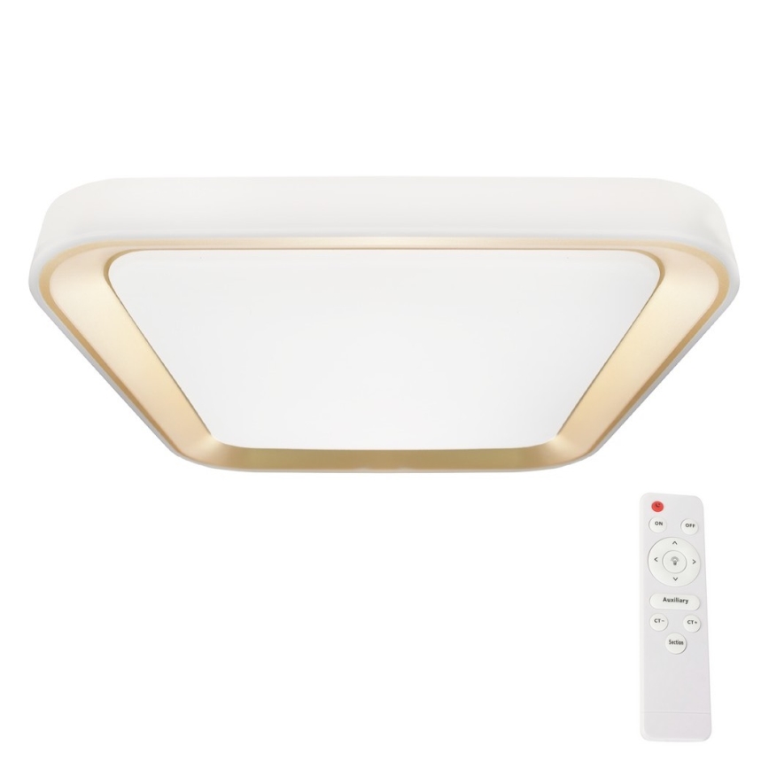 LED Dimmable φωτιστικό οροφής QUADRO LED/38W/230V 3000-6000K λευκό/χρυσό + τηλεχειριστήριο