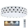 LED Dimmable φωτιστικό οροφής SMART GALAXY KIDS LED/24W/230V 3000-6500K Dots λευκό/μαύρο + τηλεχειριστήριο