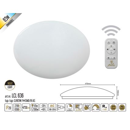 LED Dimmable φωτιστικό οροφής STARS LED/65W/230V