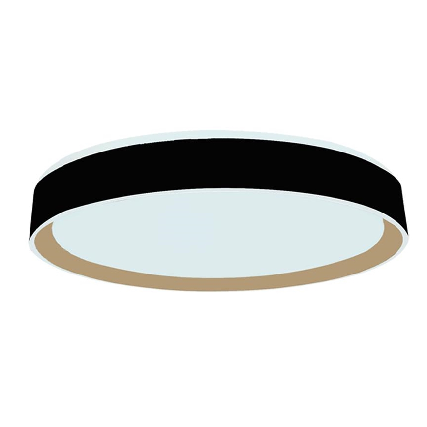 LED Dimmable φωτιστικό οροφής με φωνητικό έλεγχο OPAL LED/48W/230V 2700-6500K μαύρο + τηλεχειριστήριο